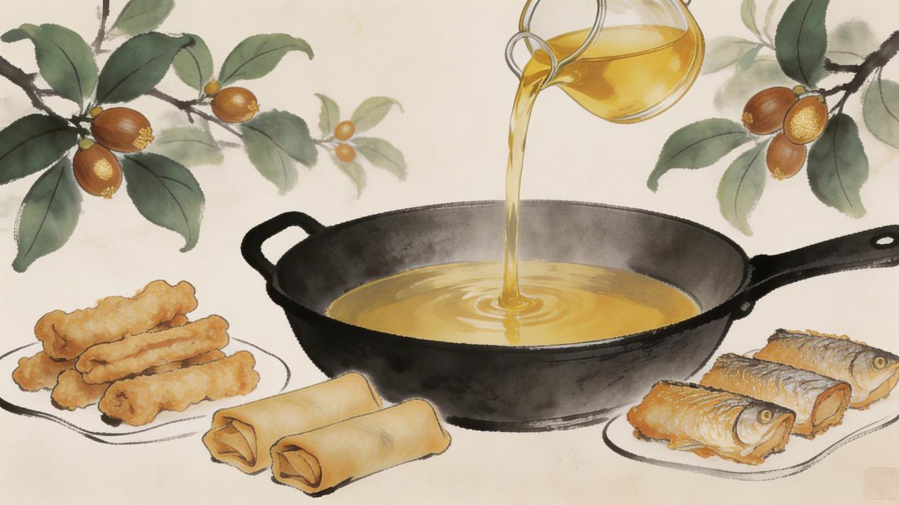 瓦子坪山茶油知识分享：山茶油能炸东西吗？