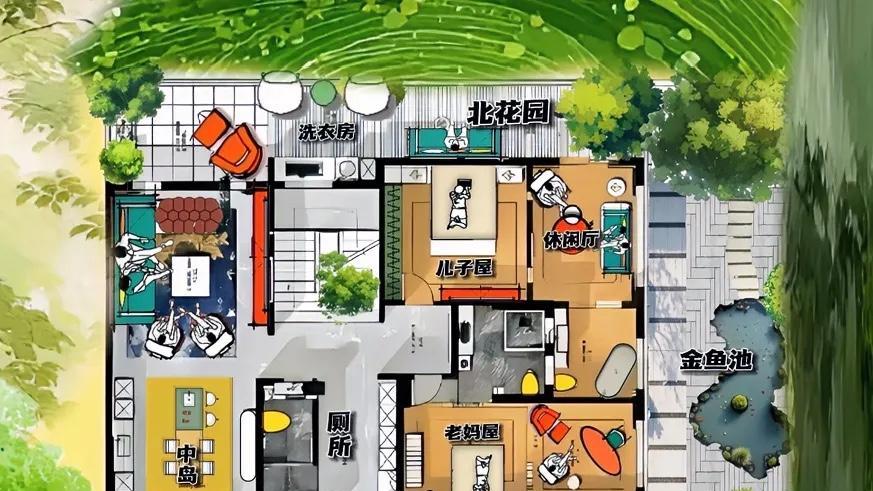看三遍才懂643㎡家，四花园抓拍的无常布局，上半边，拼鲜衣怒马，下半边，拚心比天高！