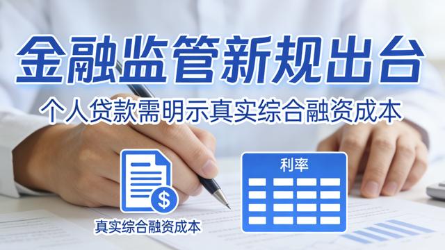 金融监管新规出台 个人贷款需明示真实综合融资成本