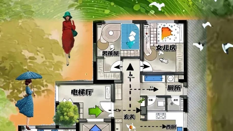 大横厅太乱怎么办？让235㎡沉旋出，不靠硬装靠软装的素温婉！