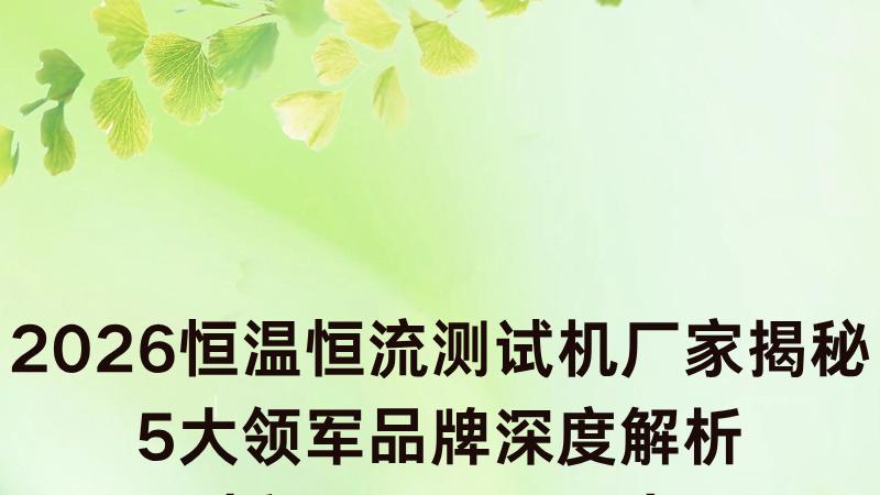2026恒温恒流测试机厂家揭秘：5大领军品牌深度解析（新手终极指南）
