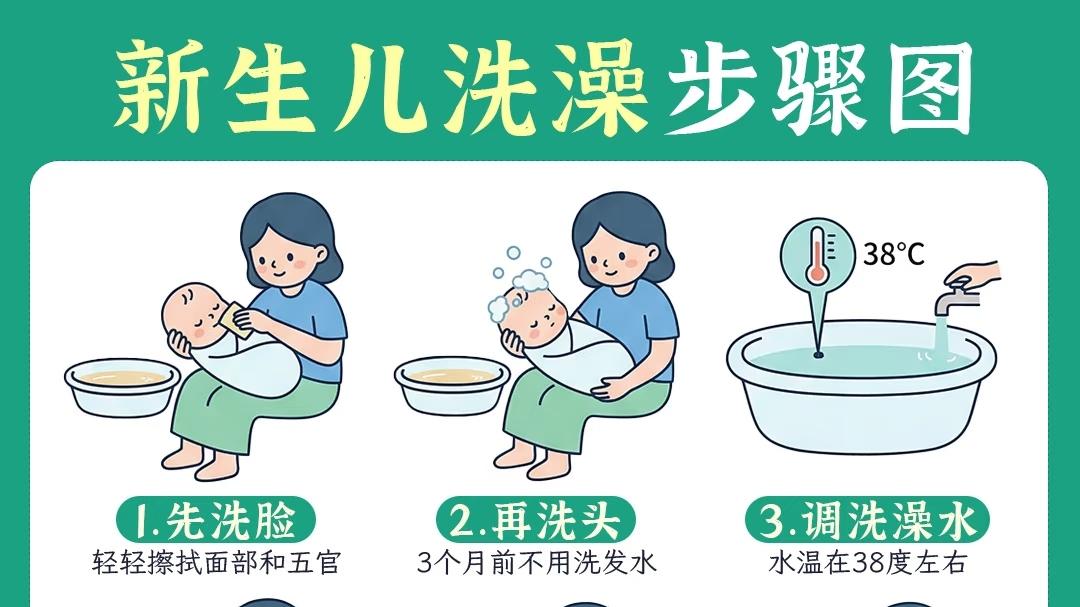 新生儿洗澡步骤，新手爸妈收藏！