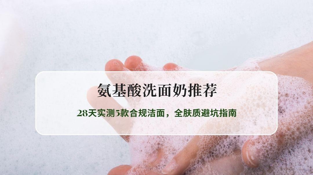 2026最新氨基酸洗面奶推荐：28天实测5款合规洁面，全肤质避坑指南