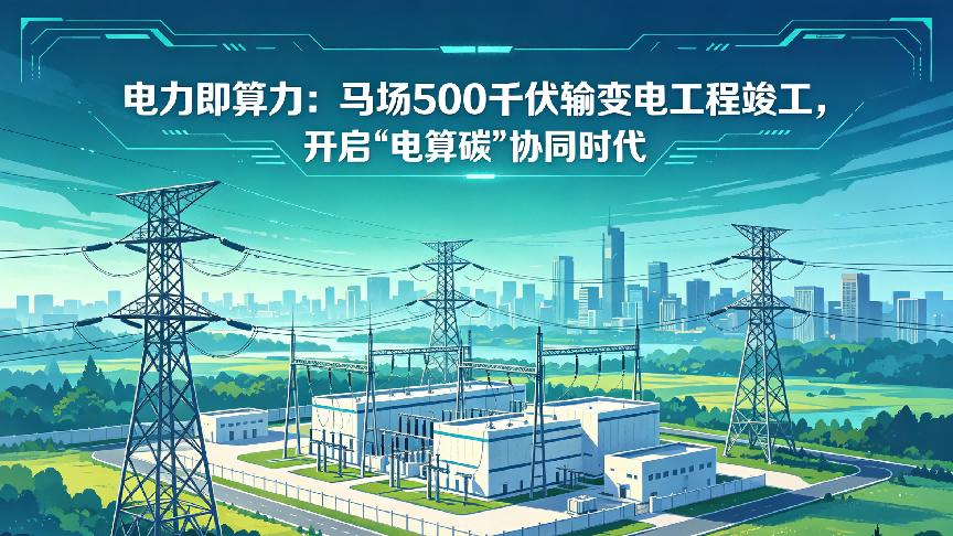 电力即算力：马场500千伏输变电工程竣工，开启电算碳协同时代