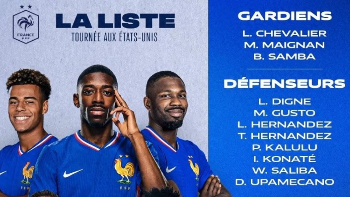 德尚公布美国行大名单：法国后防线看点十分？谁成惊喜？几人伤缺？