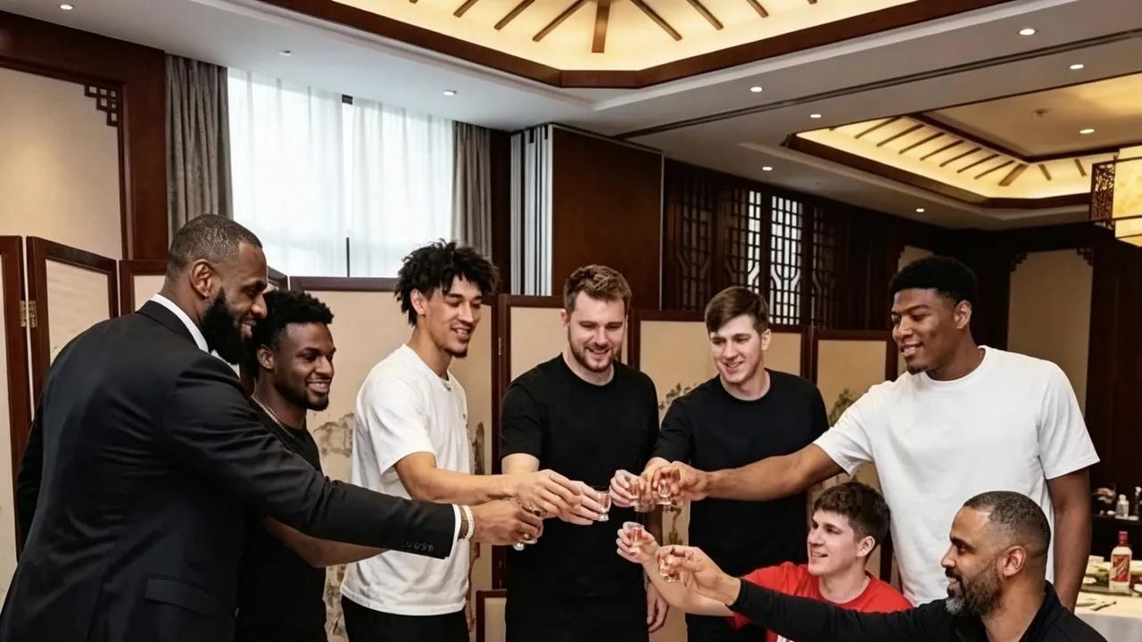 球迷恶搞湖人3-0庆功宴，乌杜卡谢泼德坐主位，全队向其敬酒