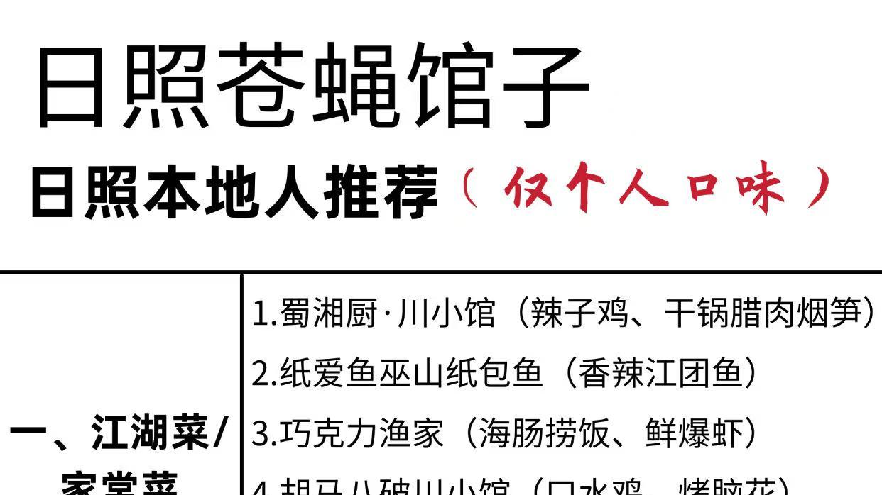 这才是真正的日照美食榜！！！