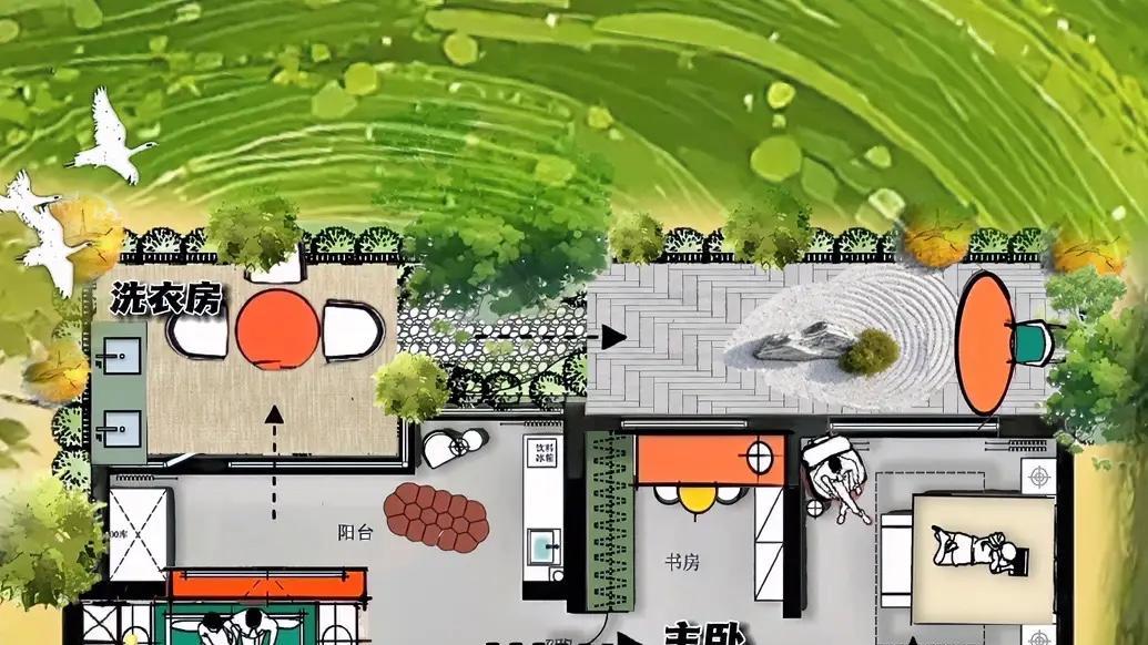 129㎡砸掉一面墙，用中岛洄游造出三个厅，养出最铁的三口居家烟火！