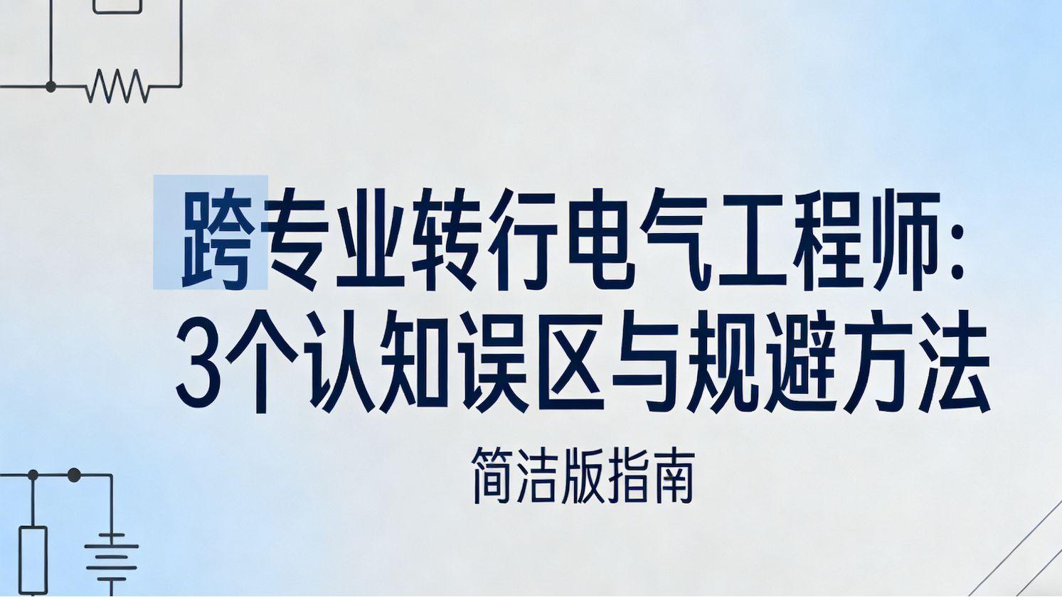 跨专业转行电气工程师，最容易踩的3个认知误区该如何规避？