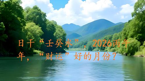日干“壬癸水”，2026丙午年，“财运”好的月份？