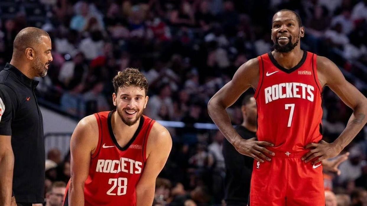 场均36.5分钟！杜兰特逆生长打脸质疑，8胜6负揭示火箭没他真不行