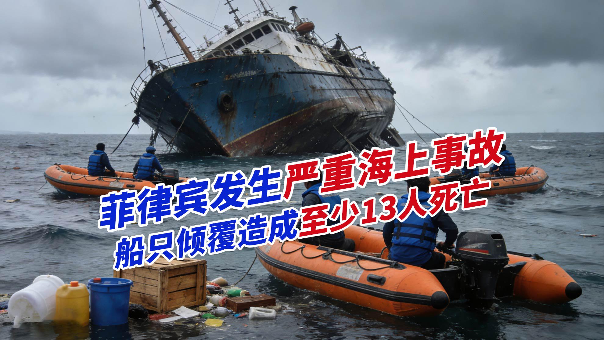 突发！菲律宾发生严重海上事故，载有350多人的船只倾覆造成至少13人死亡