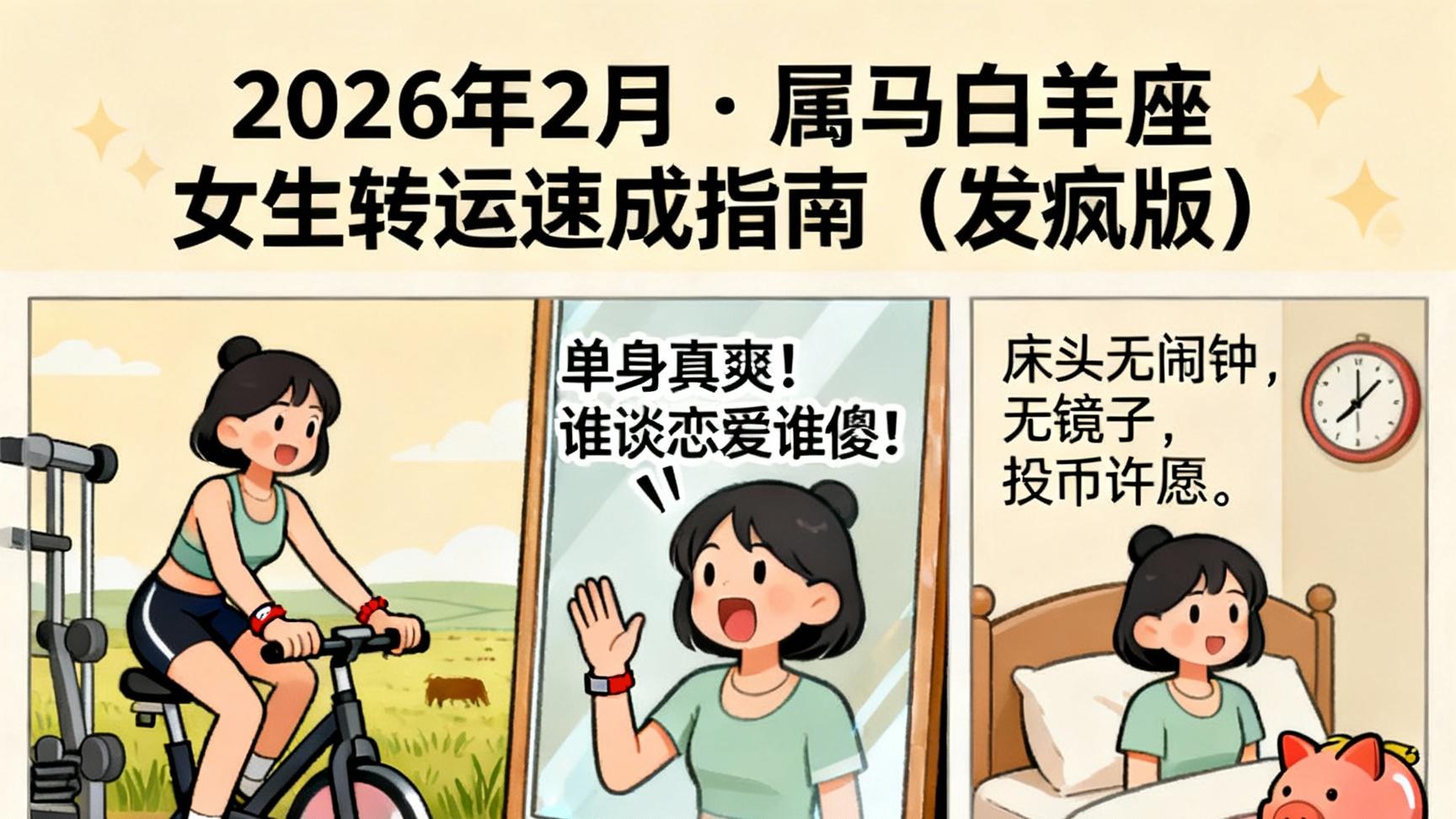 论玄开运之2026年2月 · 属马白羊座女生转运速成指南（发疯版）