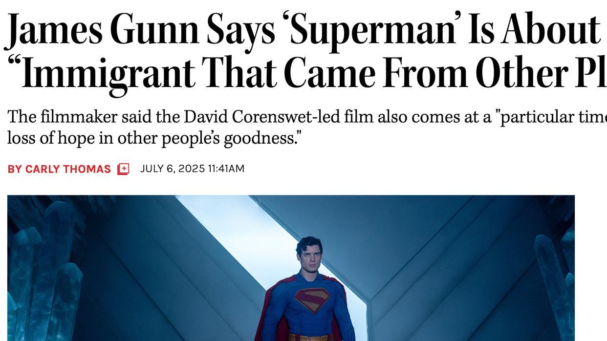 托马斯觉得《超人》拥有“移民感觉”，科伦斯韦的形象优势显著