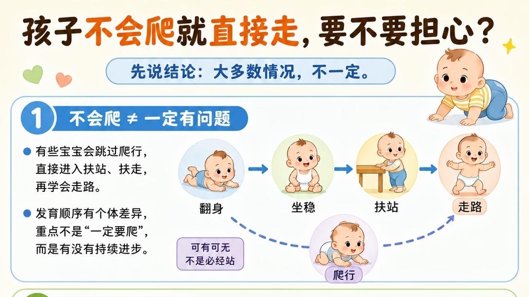 宝宝没爬就走？