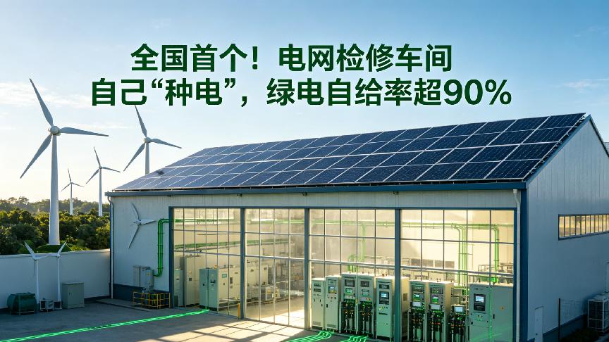 全国首个！电网检修中心自己“种电”，绿电自给率超90%