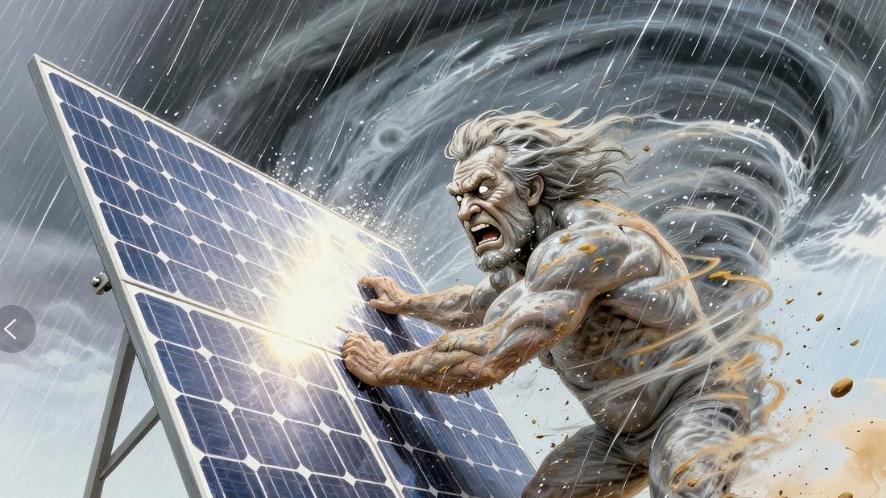 台风巴威中心吹向10㎡太阳能板的推力有多少
