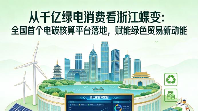 从千亿绿电消费看浙江蝶变：全国首个电碳核算平台落地
