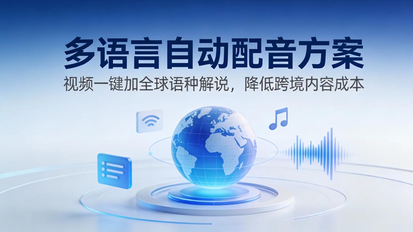 多语言自动配音方案：视频一键加全球语种解说，降低跨境内容成本