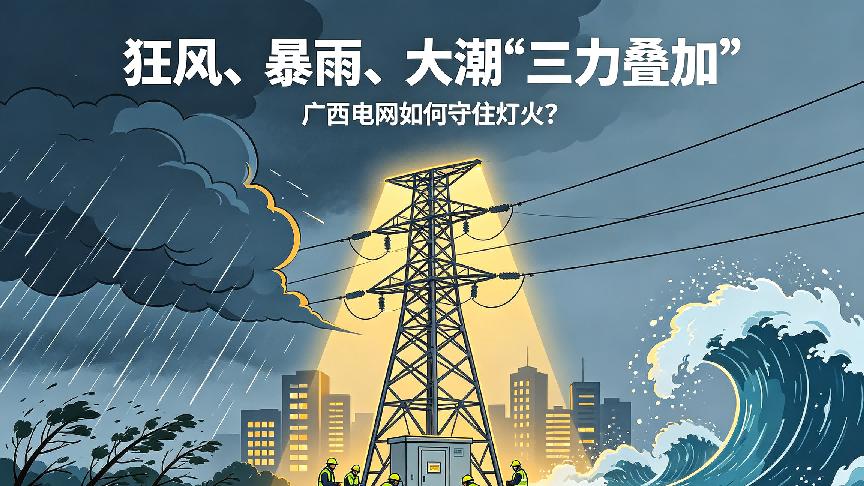 狂风、暴雨、大潮“三力叠加”：广西电网如何守住灯火？