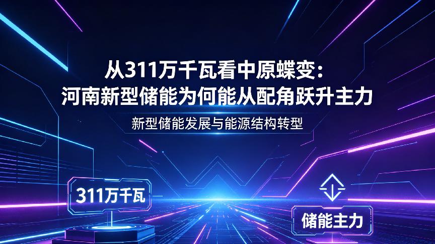 从311万千瓦看中原蝶变：河南新型储能为何能从配角跃升主力