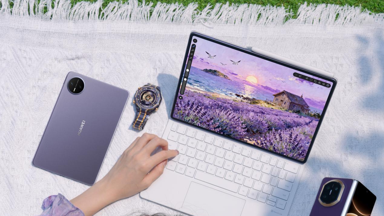 华为平板春日焕新：幻影紫配色邂逅鸿蒙6，开启全新智慧生产力