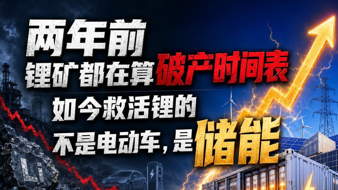 两年前全网都在算锂矿的“破产时间表”，如今救活锂的不是电动车，而是储能