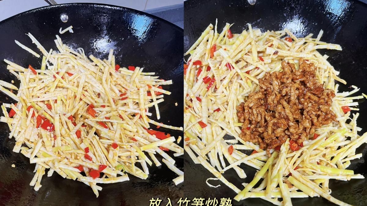 咬住春天的鲜，一盘竹笋炒肉的极致下饭哲学