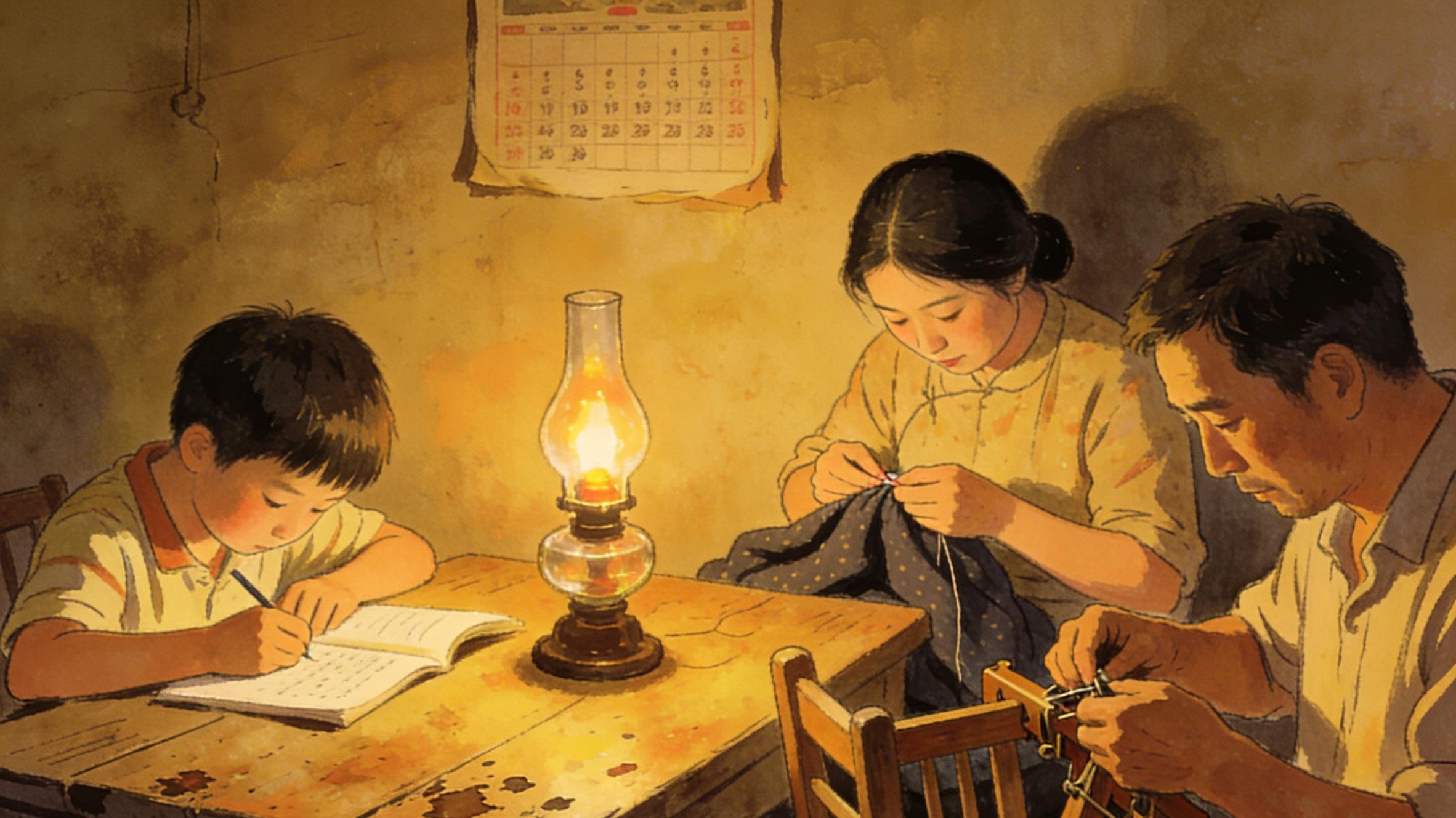 最暖的时光！煤油灯下的陪伴，昏暗却治愈了一辈子