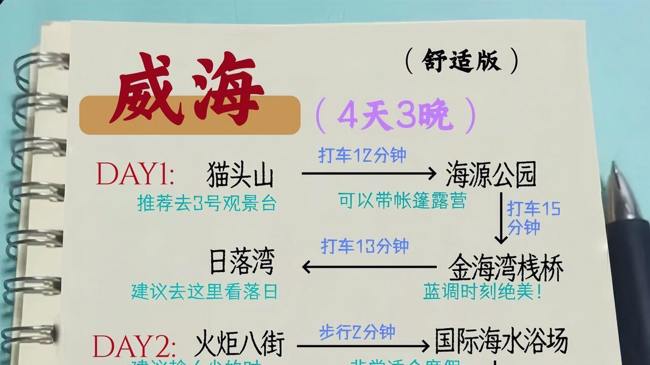 威海4天3晚旅行，舒适版游玩攻略来啦