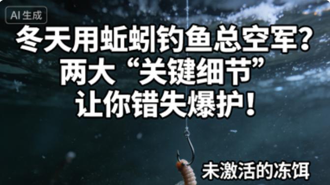 冬天用蚯蚓总空军？别怨鱼口轻！2个关键细节没做好，再活的蚯蚓也白搭