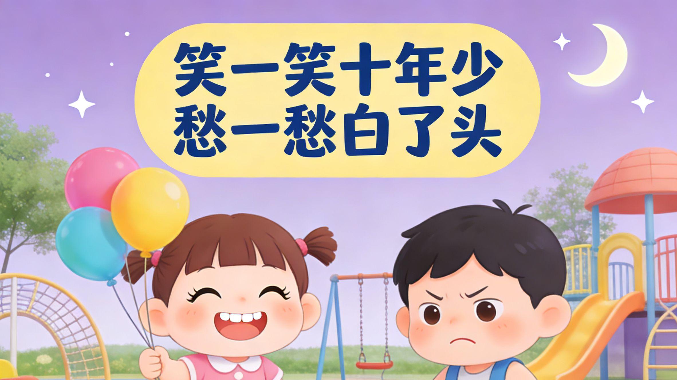 老话说：笑一笑，十年少；愁一愁，白了头