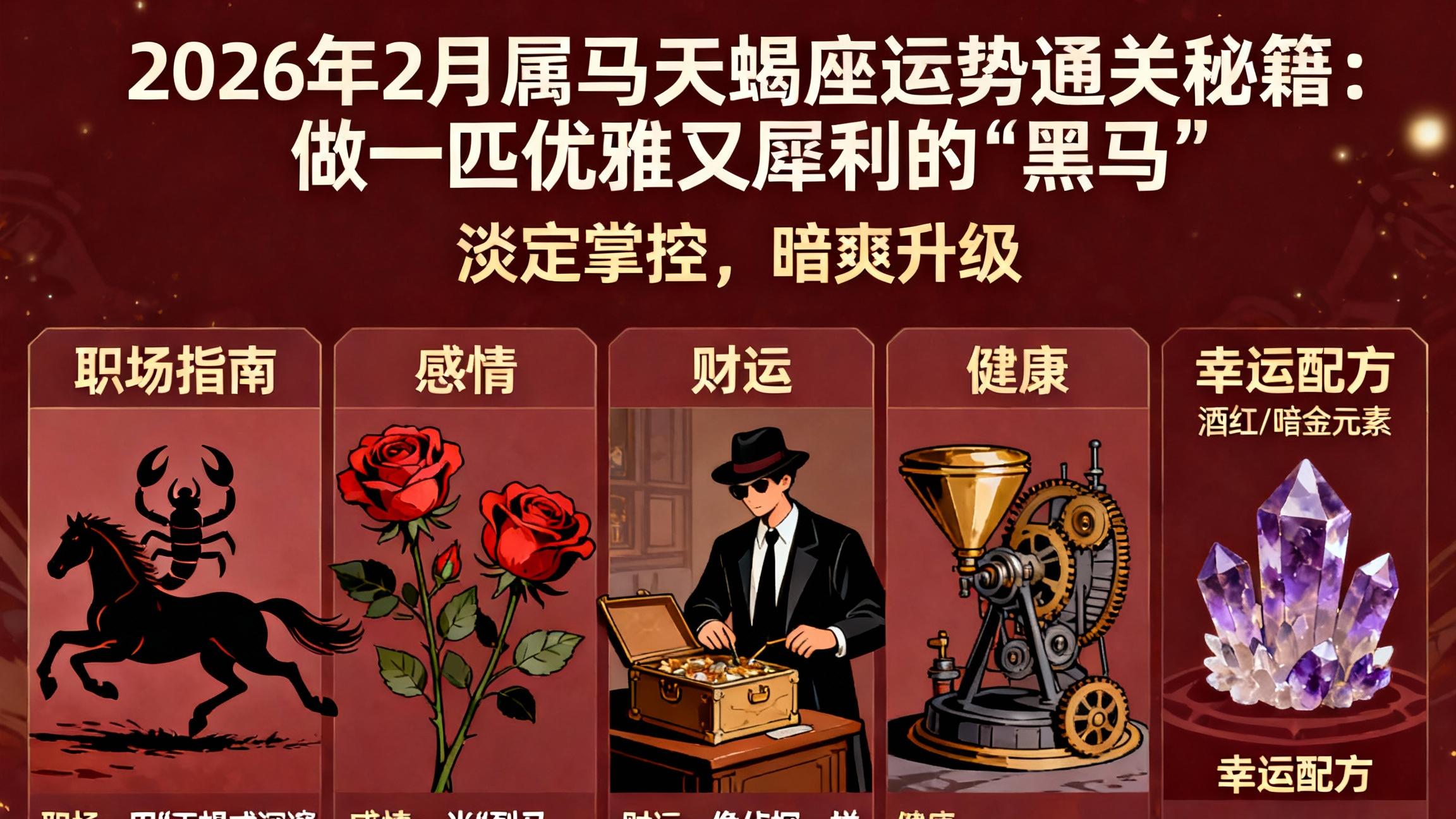 论玄开运之2026年2月属马天蝎座运势通关秘籍：做一匹优雅又犀利的“黑马”