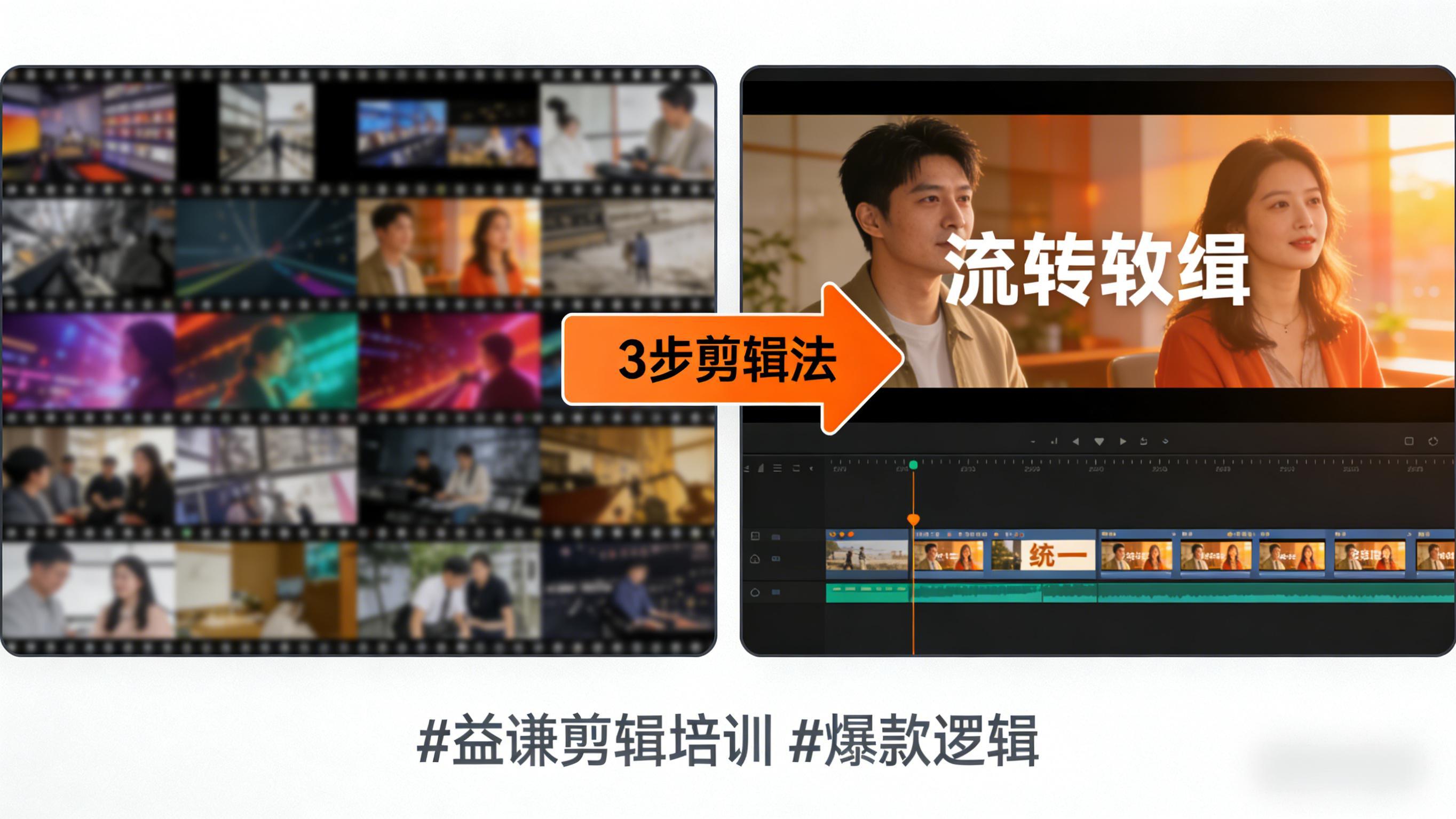 益谦短视频培训：零基础学会爆款剪辑，自媒体小白也能快速上手