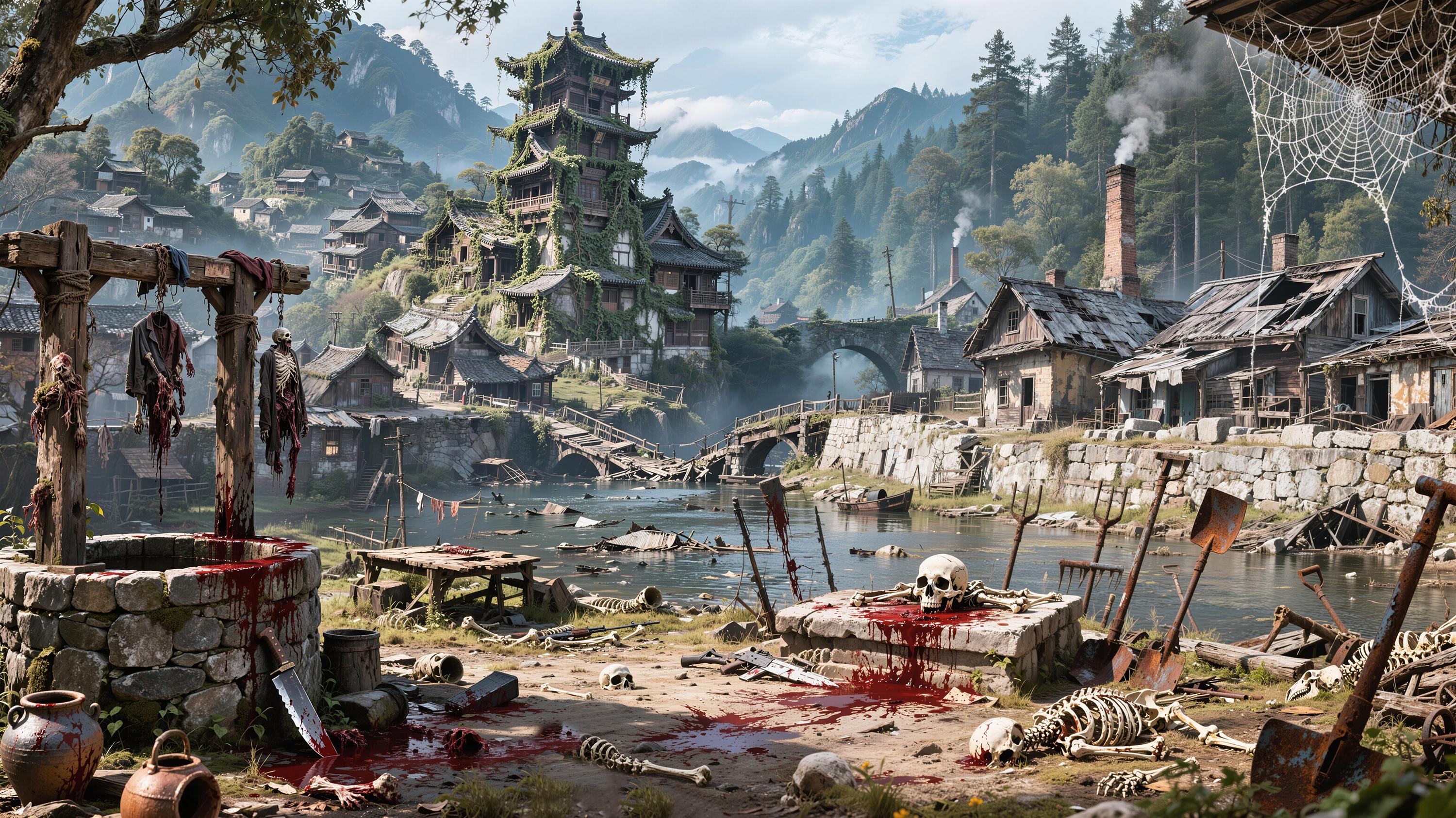 游戏地编恐怖村落图集AI