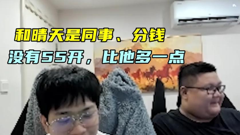 大黄自曝当主播的收入，一年还没有100万，还要跟晴天对半分