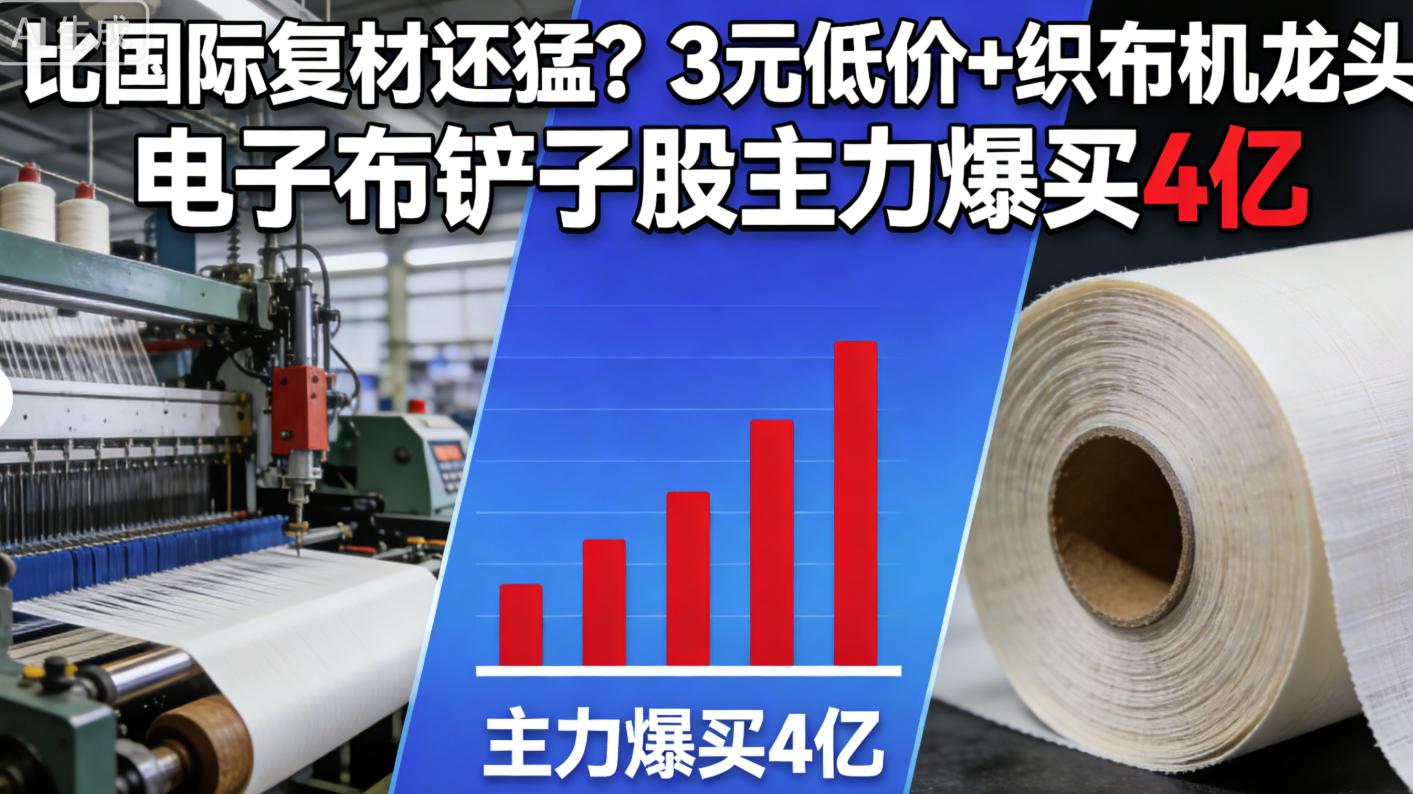 比国际复材还猛？3元低价+织布机龙头  电子布铲子股主力爆买4亿