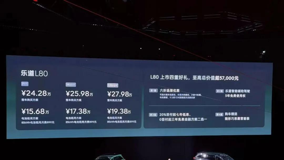 两周年献礼！不涨价+入门满配，租电15.68万元起，乐道L80正式上市