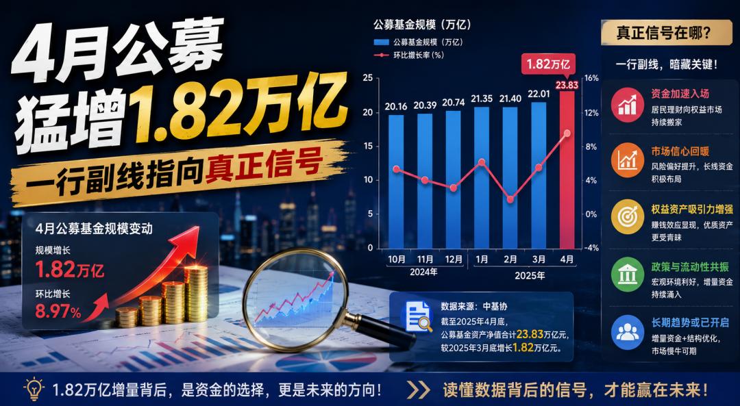 4月公募猛增1.82万亿，一行副线指向真正信号