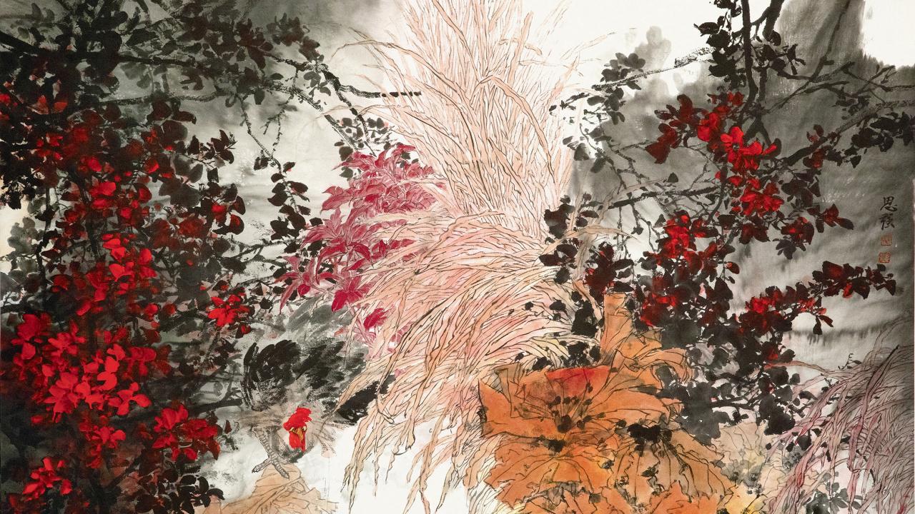 一花一世界：王思强笔下的花鸟诗意与笔墨张力