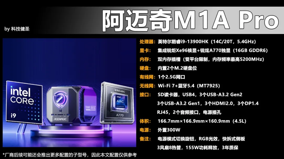 i9处理器+锐炫A770独显 阿迈奇M1A Pro迷你主机评测