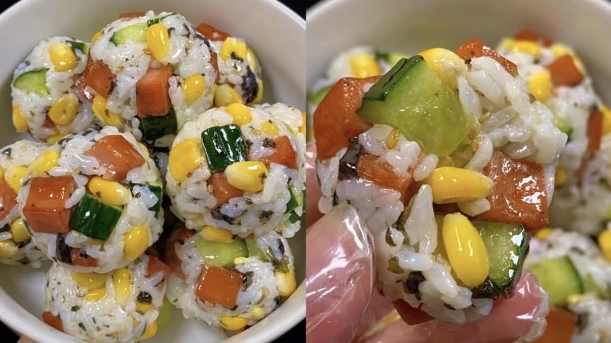 午餐蔬菜饭团，手捏十分钟搞定便当