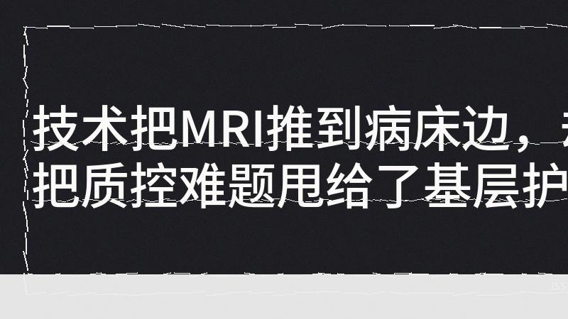 定位一飘, 便携MRI就露出了软肋