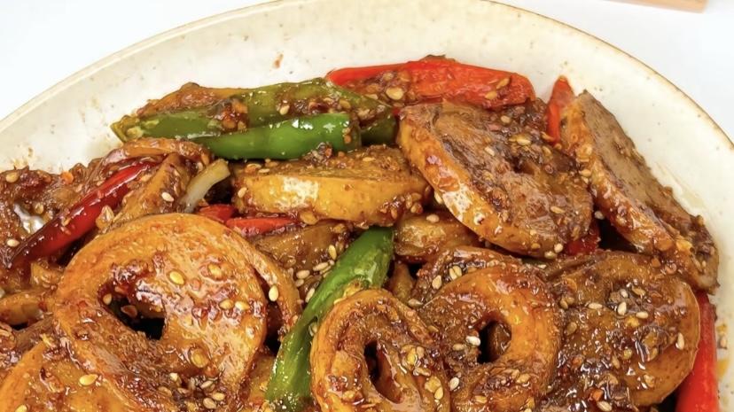 香辣炒面筋：10分钟快手菜，Q弹入味，比路边摊还香！