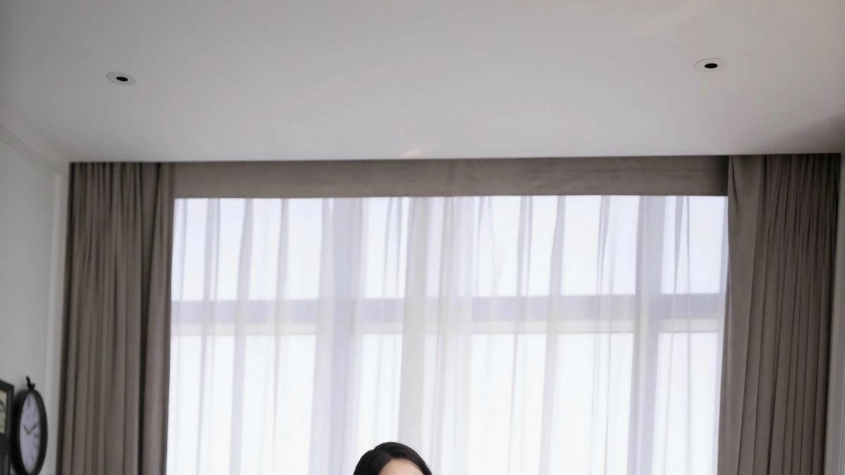 唐安琪写真｜法式复古椅+浅蓝纱裙，这组写真自带贵族感