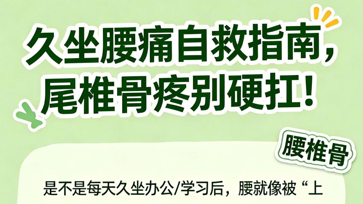 久坐腰疼尾椎骨疼？这1个妙招有效缓解！