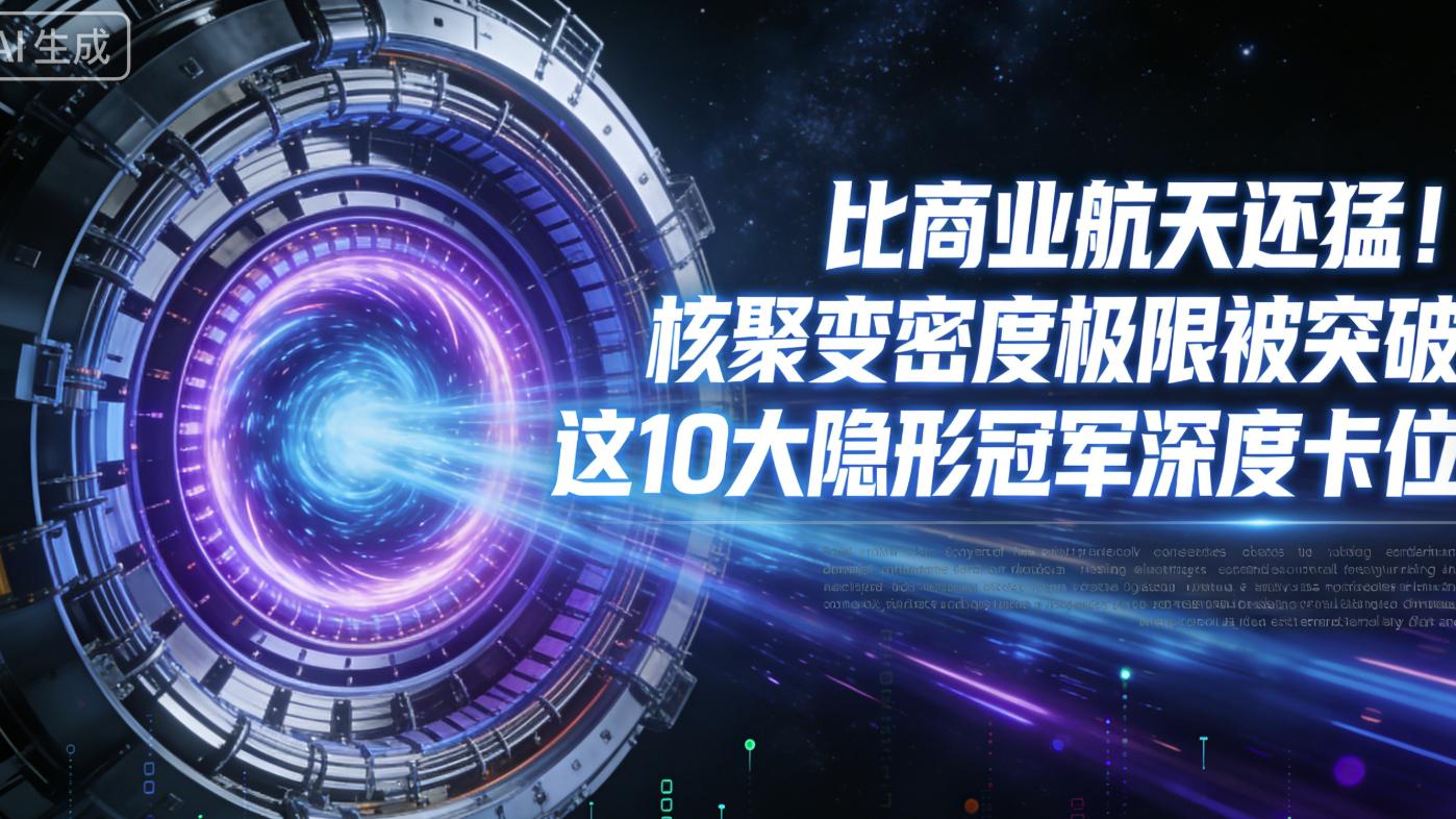 比商业航天还猛？核聚变密度极限被突破   10大隐形冠军深度卡位