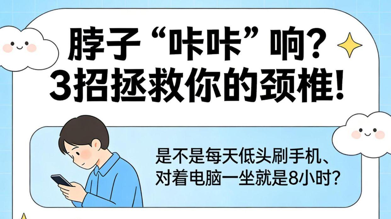 打工人必看！脖子“咔咔”响？3招拯救你的颈椎！