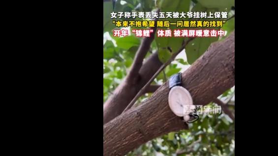 丢失手表五天奇遇记：随口一问，竟被公园大爷“挂树还原”，网友直呼人生锦鲤