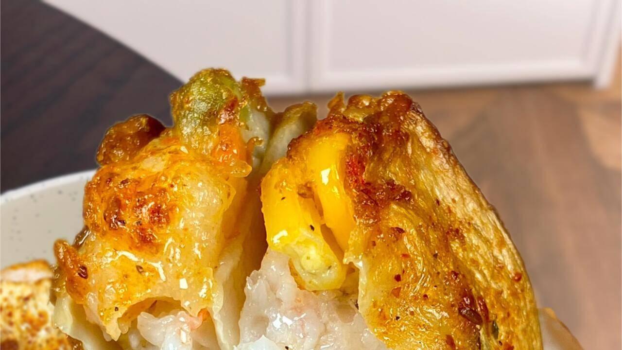 一口爆汁的杏鲍菇虾盒，香到舔手指！